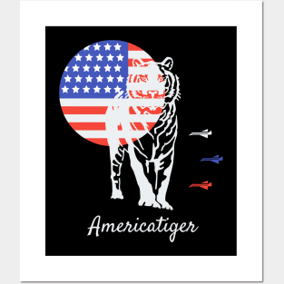 4th of July happy independence day America tiger Posters and Art